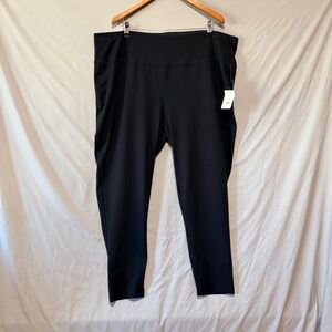 NWT Avenue Leisure Plus Size 26/28 Black Pima Cotton High Rise Leggings